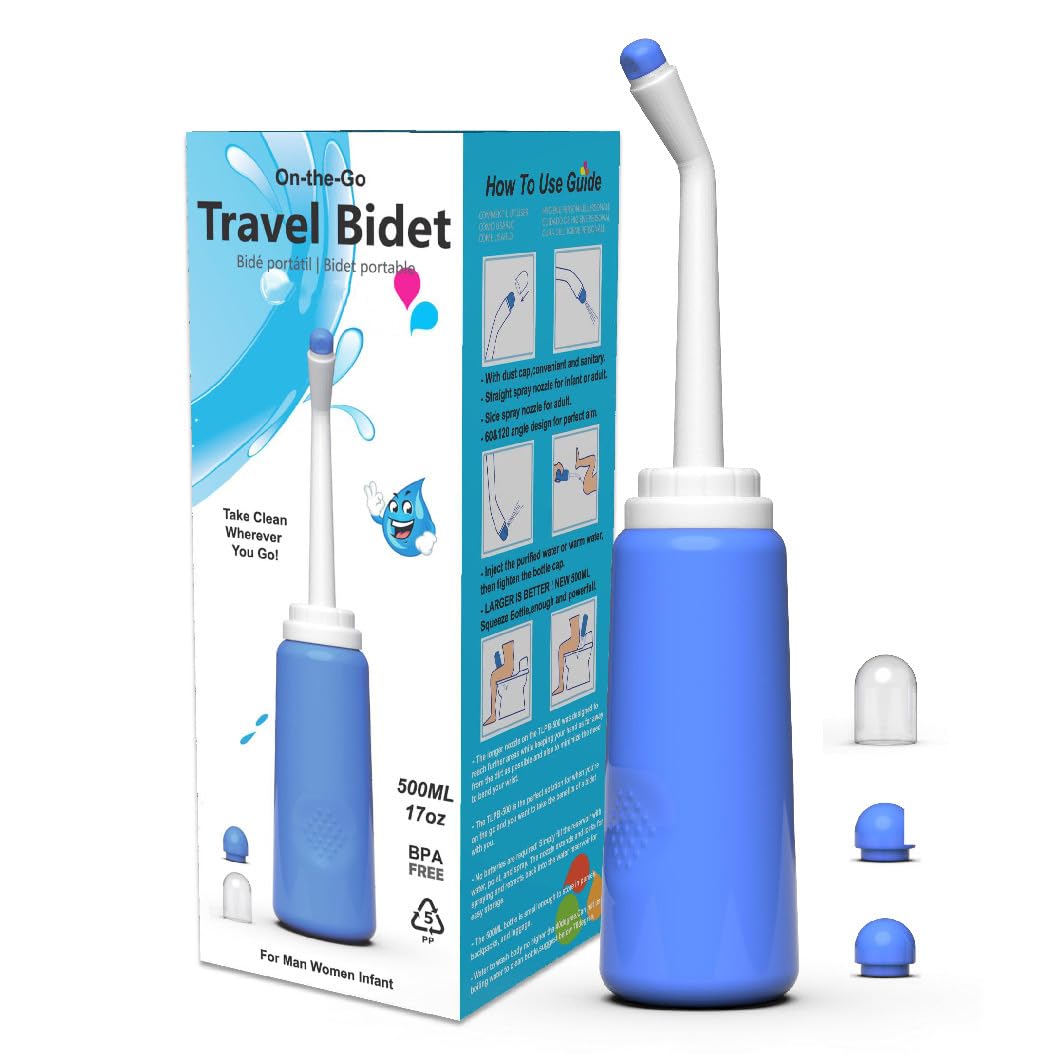 HANNEA Portable Bidet Spray for Toilet,500ML Portable Bidet Sprayer,Douche Bottle for Postpartum Perineal Care-hemmoroid Treatment,Cleansing for Mom After Birth,Sanitary Fresh Water Clean HANNEA Portable Bidet Spray for Toilet,500ML Portable Bidet Sprayer,Douche Bottle for Postpartum Perineal Care-hemmoroid Treatment,Cleansing for Mom After Birth,Sanitary Fresh Water Clean